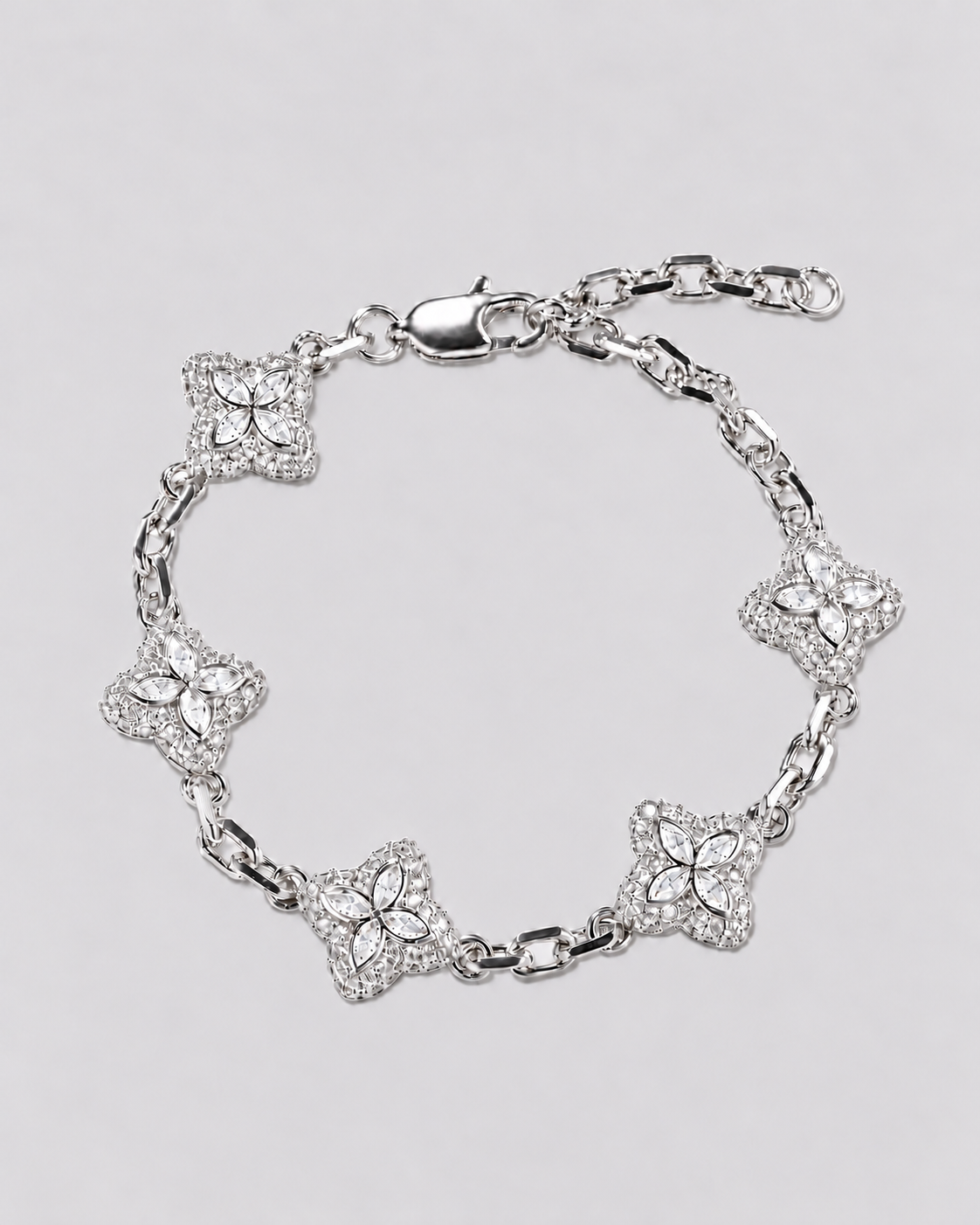 Flow Link Armband – Silber – Gesamtansicht