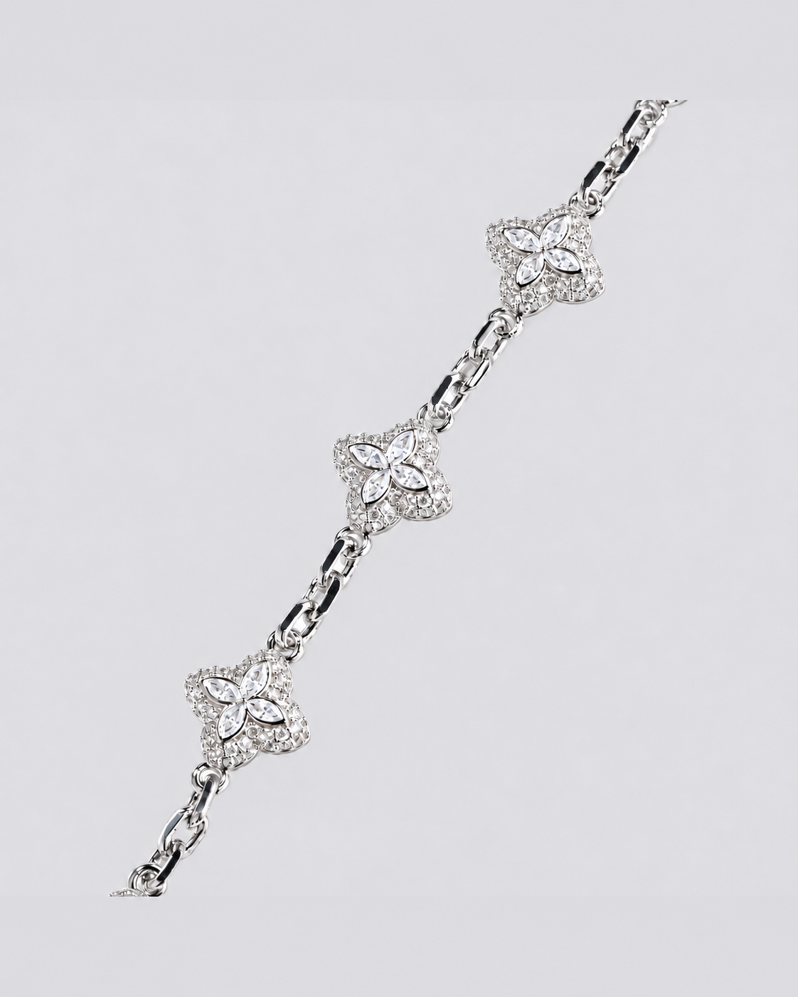 Flow Link Armband – Silber – Detailansicht